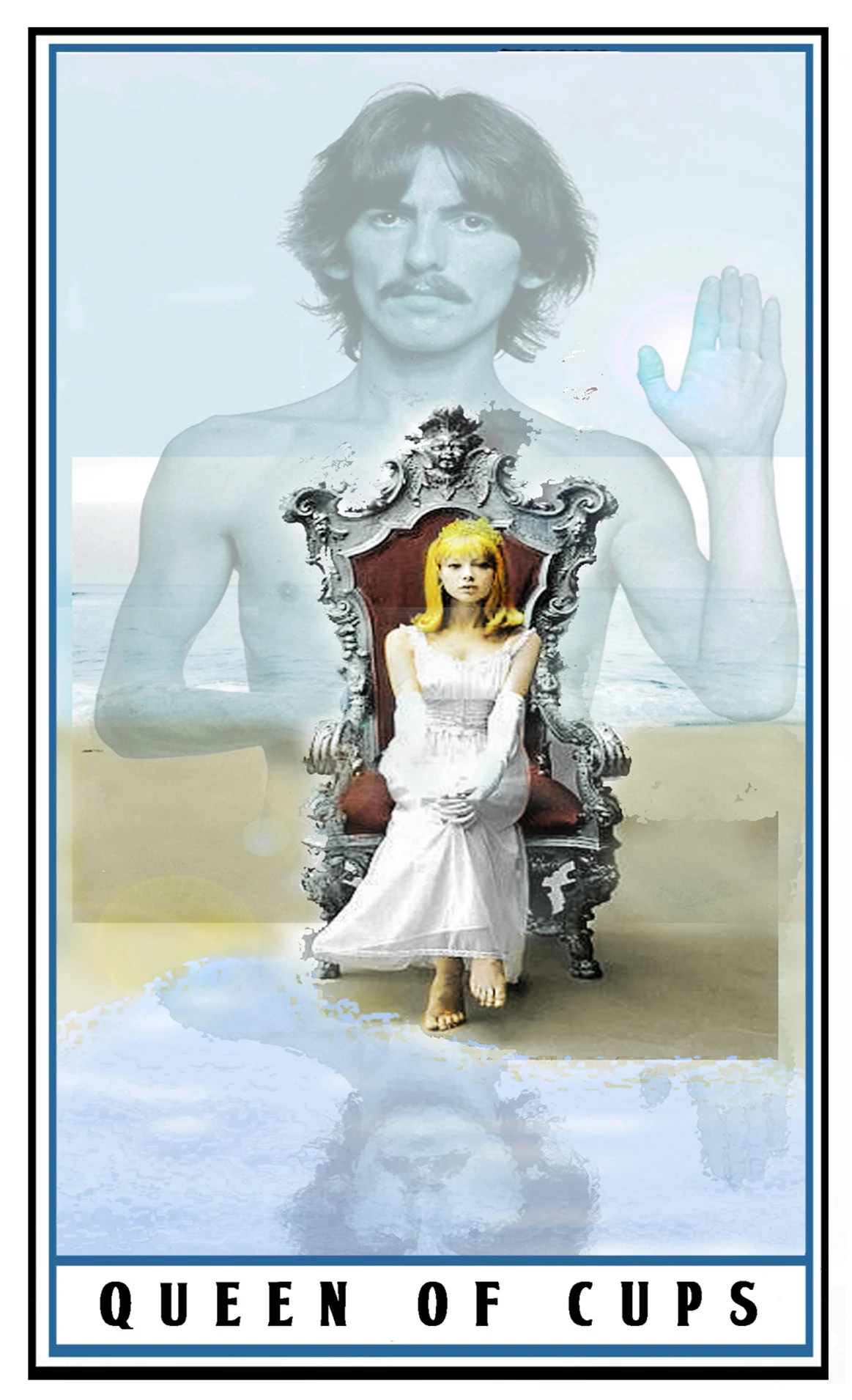 Queen of Cups card from The Beatles Tarot deck