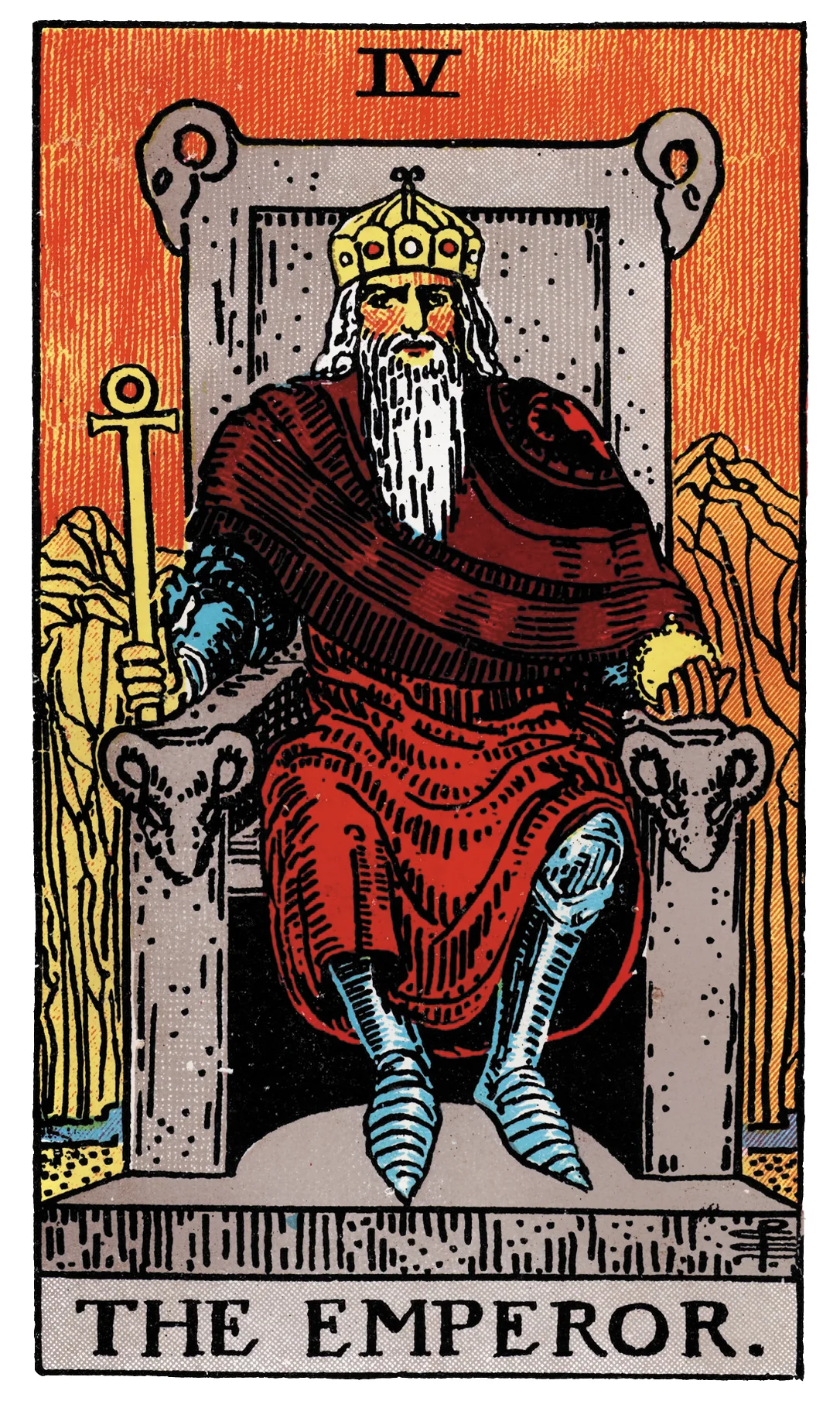 The Emperor card from the Rider-Waite-Smith Tarot deck by Rider