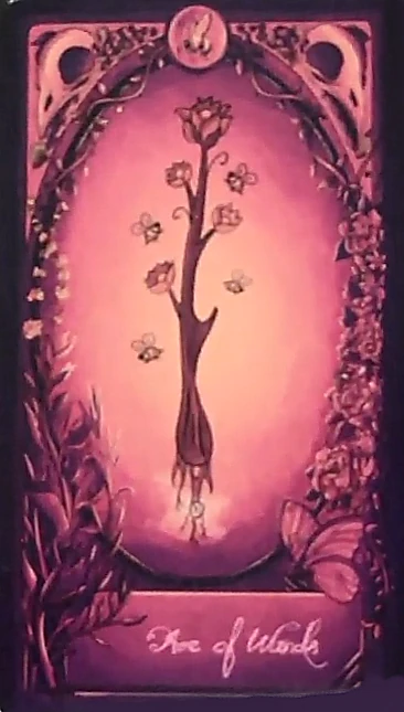 Ace of Wands card from The Fae and The Ferns Tarot deck