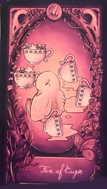 Five of Cups card from The Fae and The Ferns Tarot deck