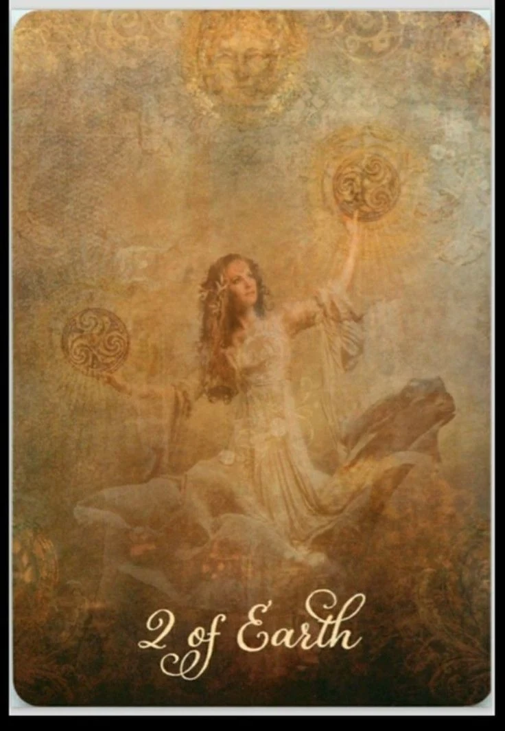 2 of Earth card from the Good Tarot deck