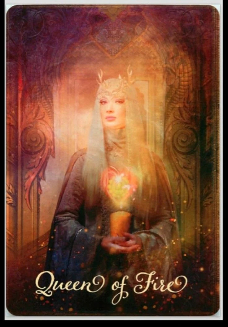 Queen of Fire card from the Good Tarot deck