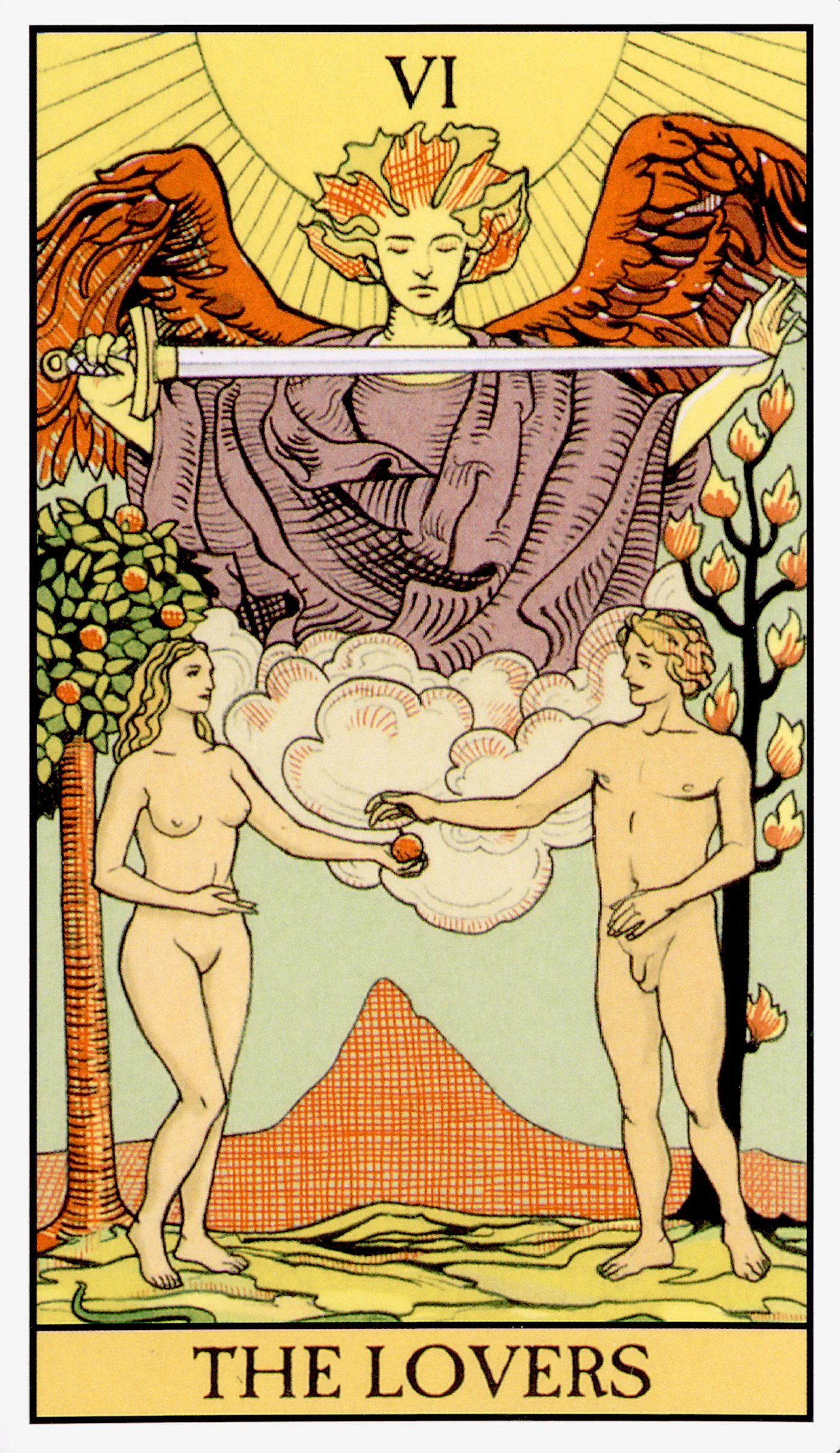 The Lovers card from the After Tarot deck by Lo Scarabeo