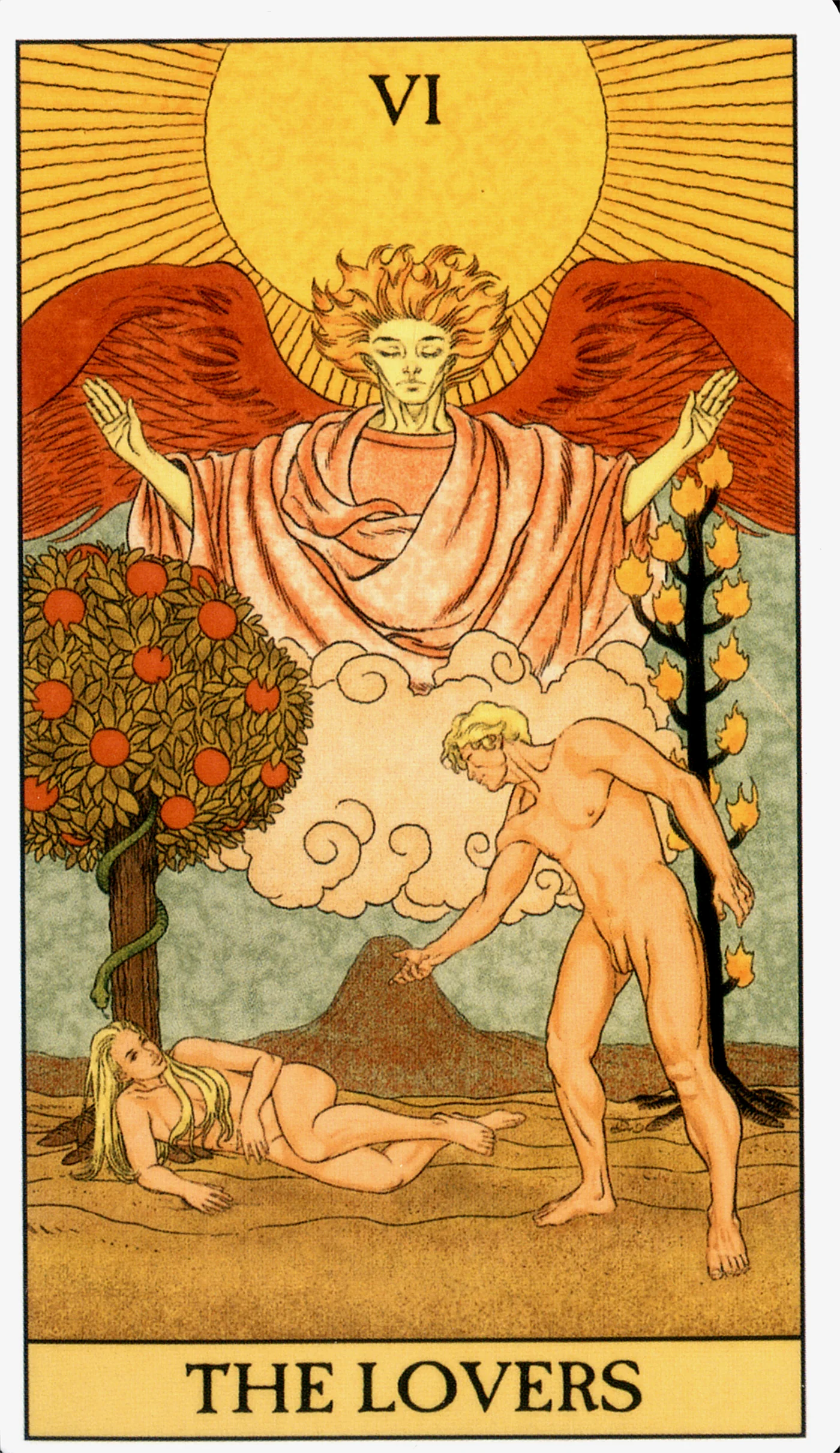 The Lovers card from the Before Tarot deck by Lo Scarabeo