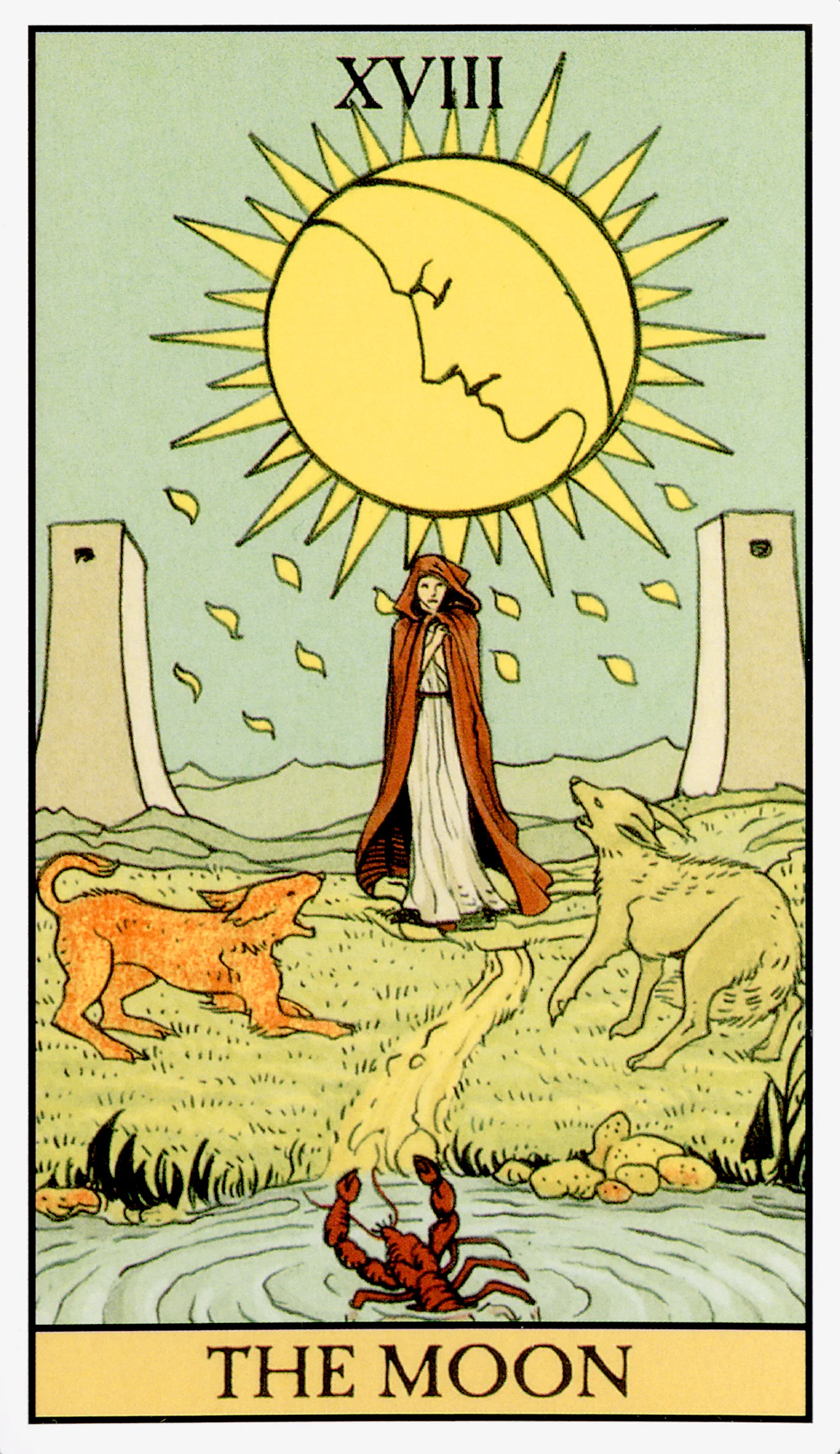The Moon card from the After Tarot deck by Lo Scarabeo