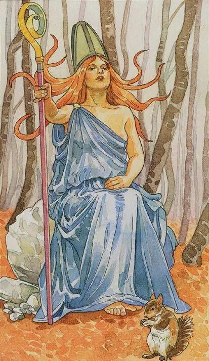 The High Priestess card from The Sorcerers Tarot deck