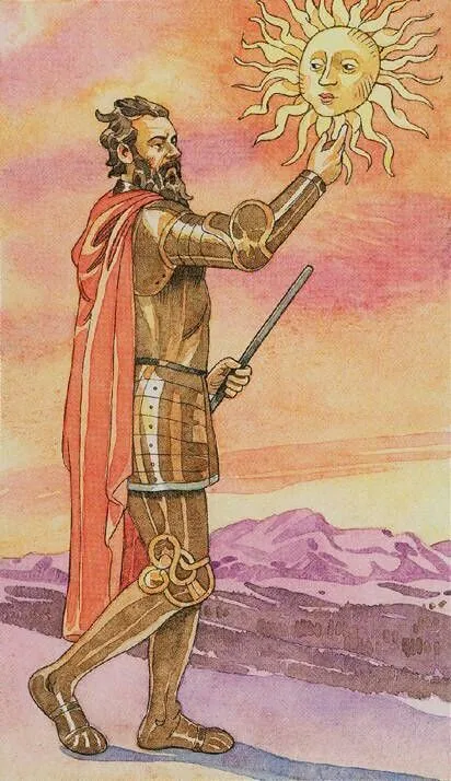 The Sun card from The Sorcerers Tarot deck