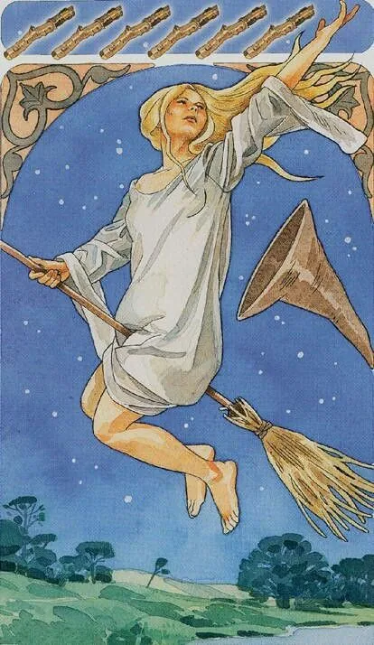 8 of Wands card from The Sorcerers Tarot deck