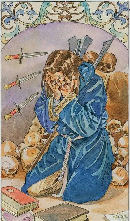 8 of Swords card from The Sorcerers Tarot deck