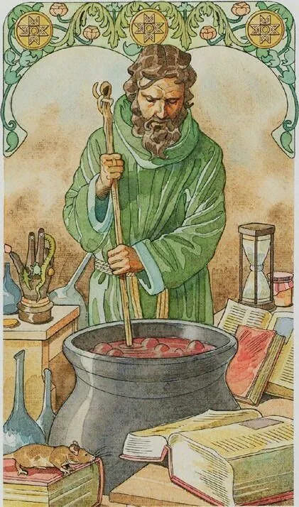 3 of Pentacles card from The Sorcerers Tarot deck