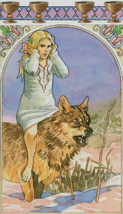5 of Pentacles card from The Sorcerers Tarot deck