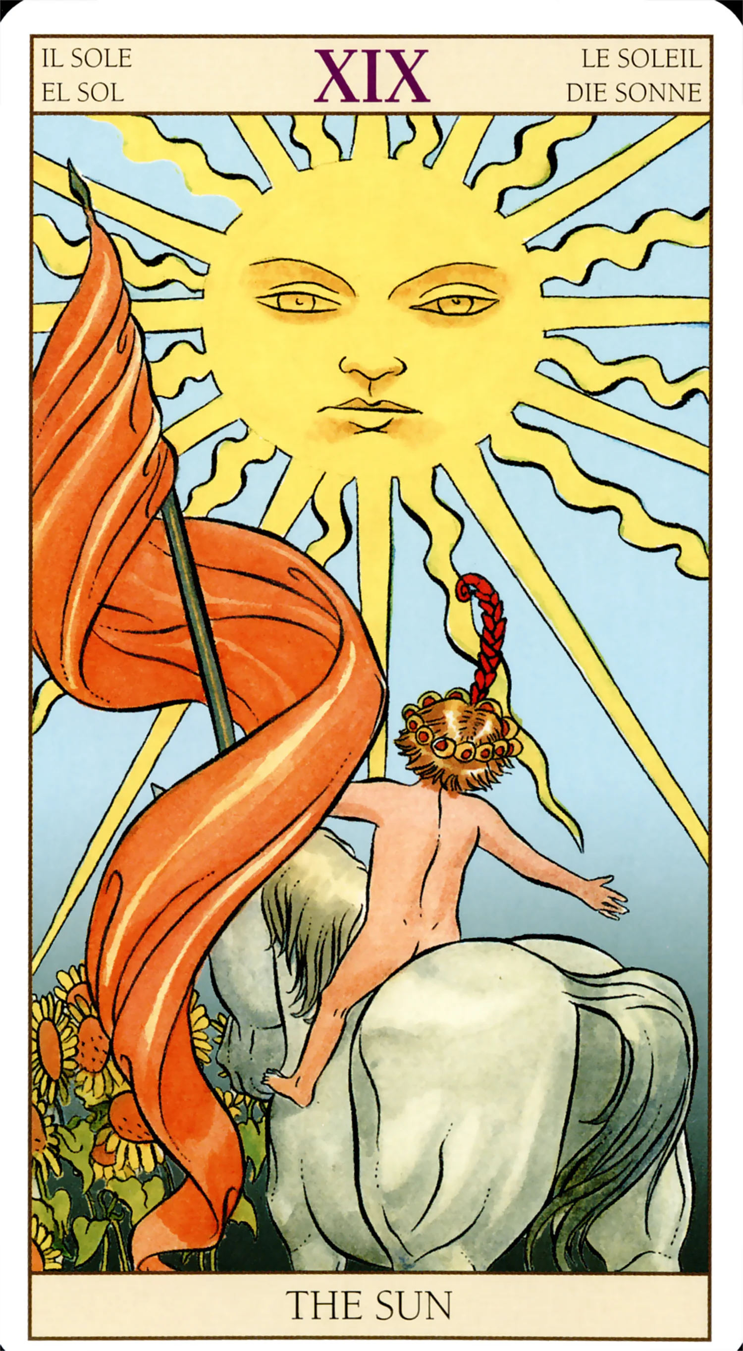 The Sun — Tarot of the New Vision by Lo Scarabeo The Sun card from the Tarot of the New Vision deck by Lo Scarabeo