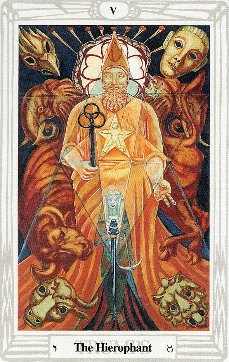 The Hierophant card from the Thoth Tarot deck