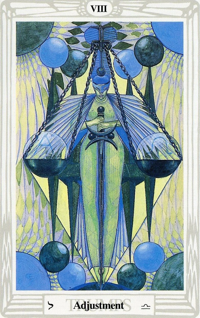 Adjustment card from the Thoth Tarot deck