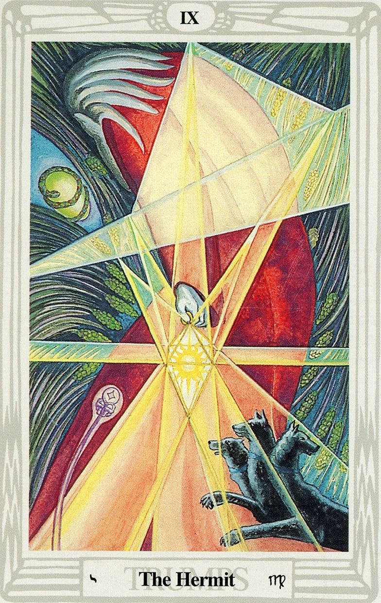 The Thoth Tarot Review 4 The Hermit card from the Thoth Tarot deck