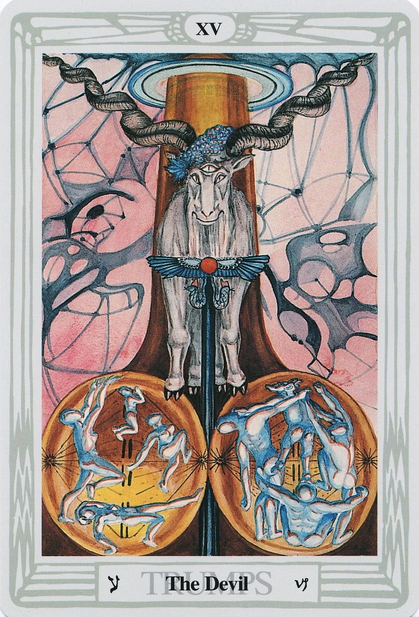 The Devil card from the Thoth Tarot deck