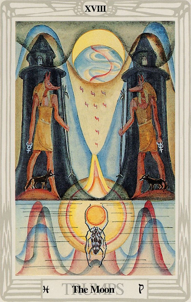 The Moon card from the Thoth Tarot deck