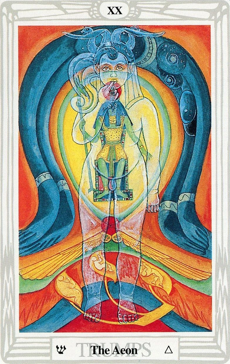 The Thoth Tarot Review 3 The Aeon card from the Thoth Tarot deck
