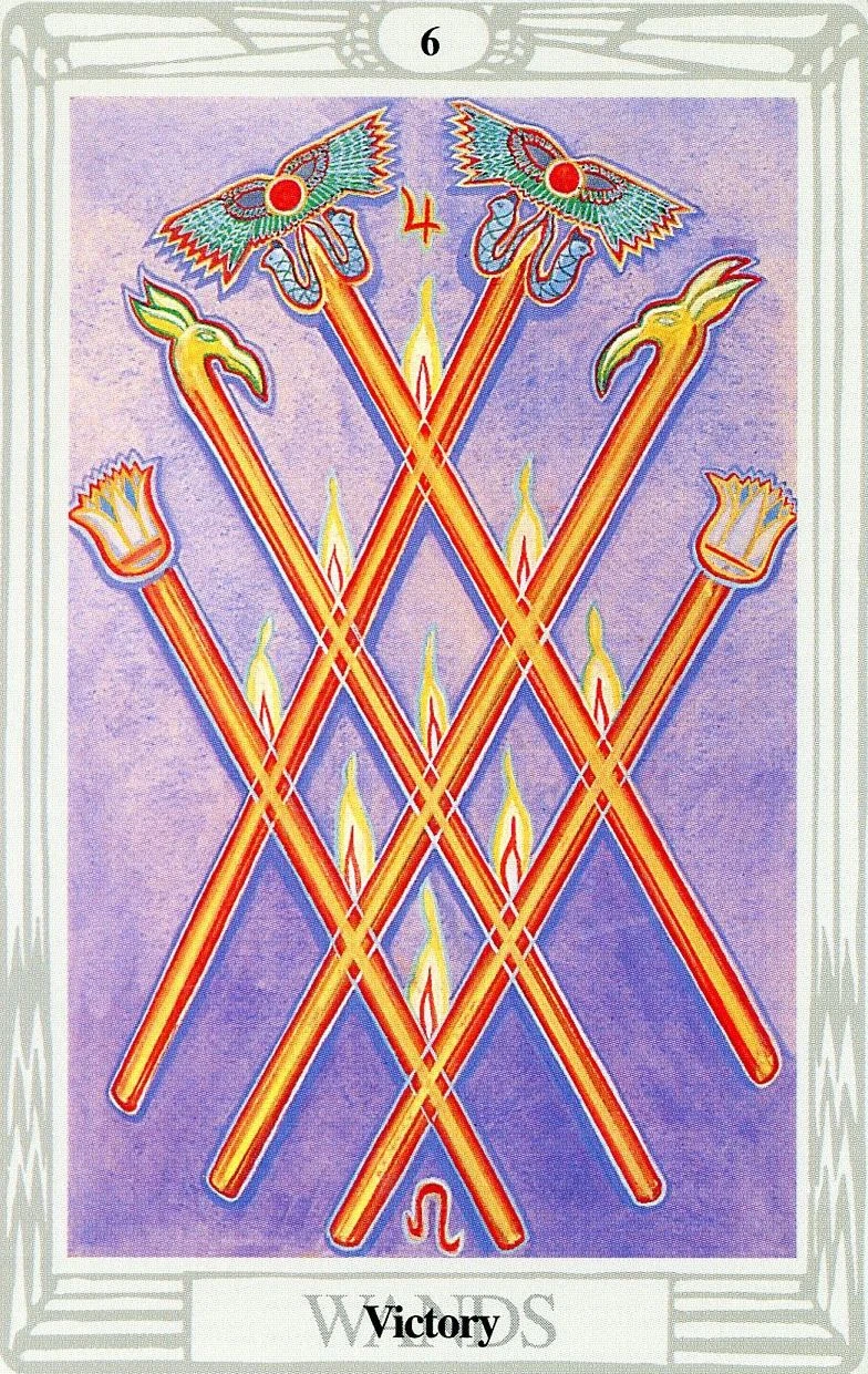 Six of Wands — Victory card from the Thoth Tarot deck