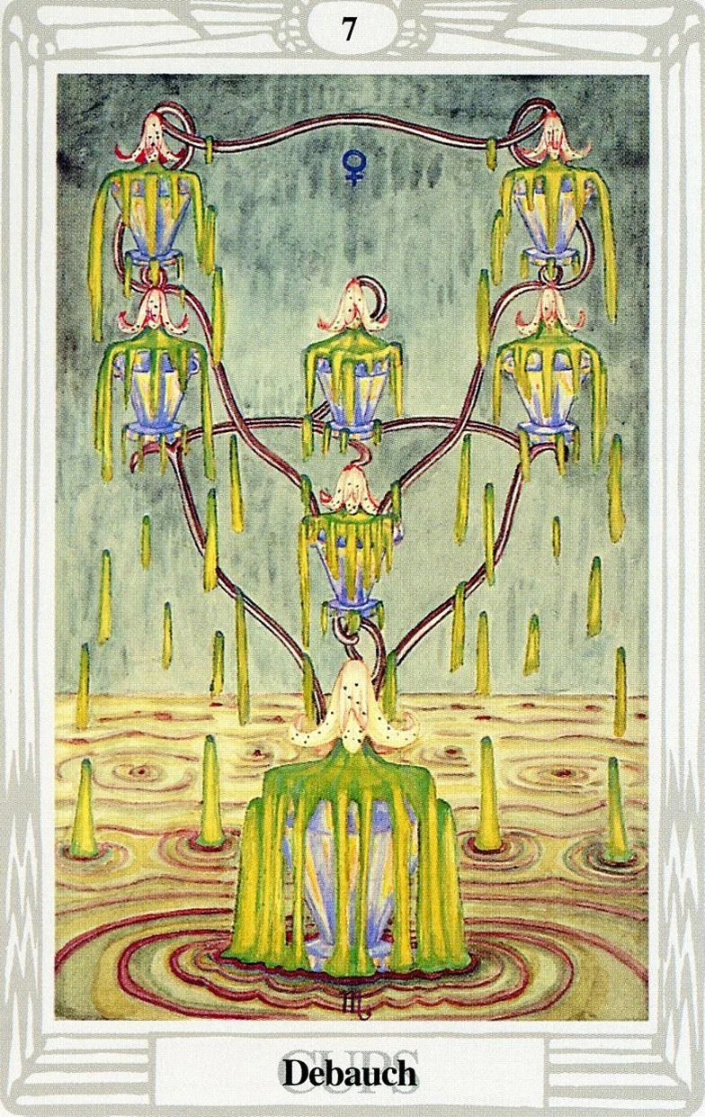 Seven of Cups — Debauch card from the Thoth Tarot deck