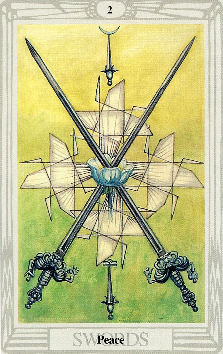 The Thoth Tarot Review 8 Two of Swords — Peace card from the Thoth Tarot deck