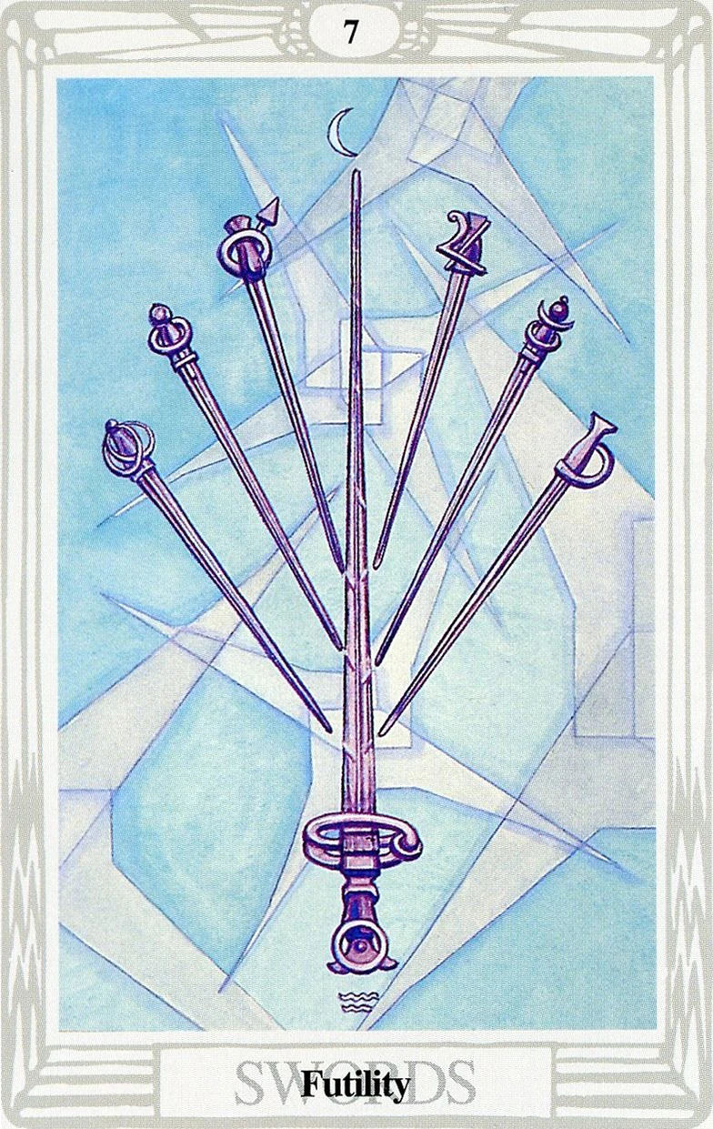 Seven of Swords — Futility card from the Thoth Tarot deck