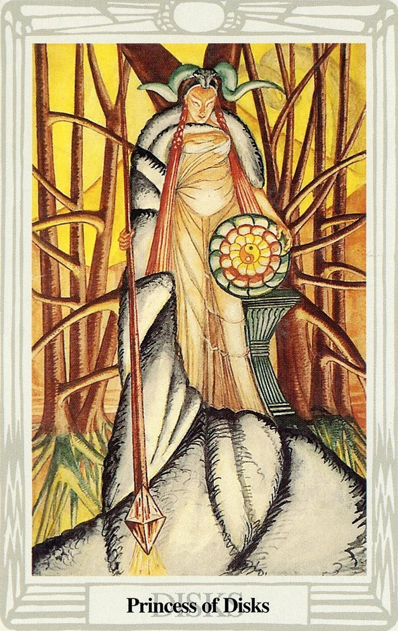 Princess of Disks card from the Thoth Tarot deck