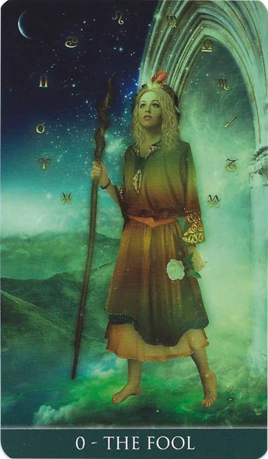 The Fool card from the Thelema Tarot deck