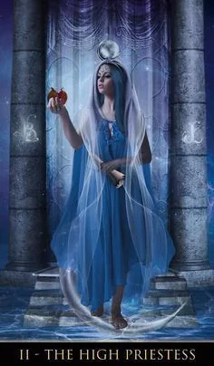 The High Priestess card from the Thelema Tarot deck