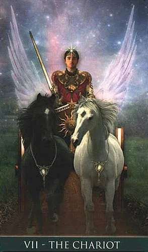 The Chariot card from the Thelema Tarot deck