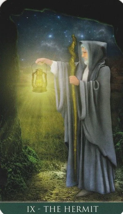 The Hermit card from the Thelema Tarot deck