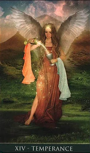 Temperance card from the Thelema Tarot deck