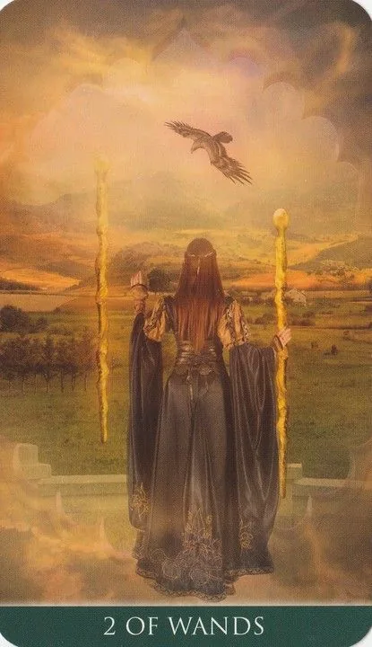 2 of Wands card from the Thelema Tarot deck