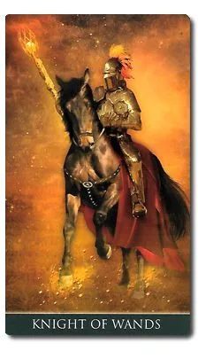 Knight of Wands card from the Thelema Tarot deck