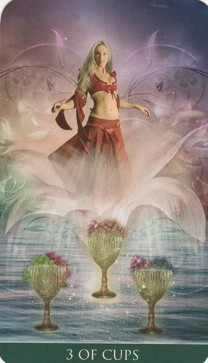 3 of Cups card from the Thelema Tarot deck
