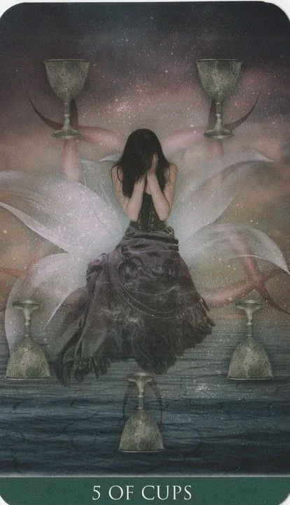 5 of Cups card from the Thelema Tarot deck