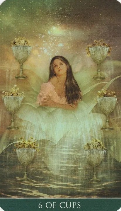 6 of Cups card from the Thelema Tarot deck