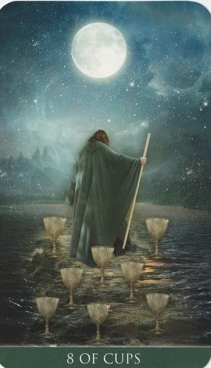 8 of Cups card from the Thelema Tarot deck