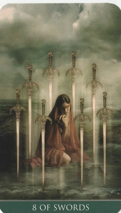 8 of Swords card from the Thelema Tarot deck