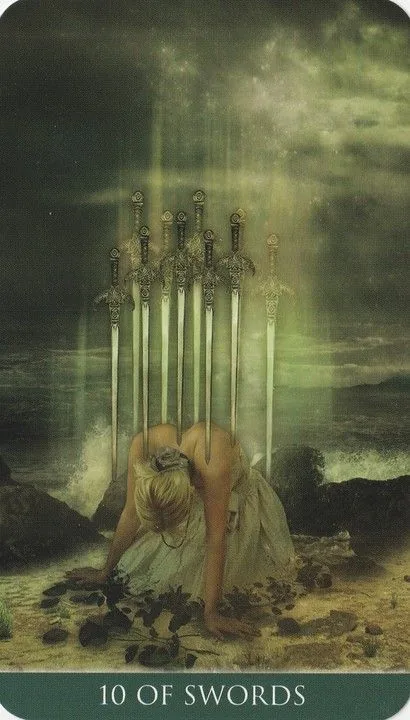 10 of Swords card from the Thelema Tarot deck