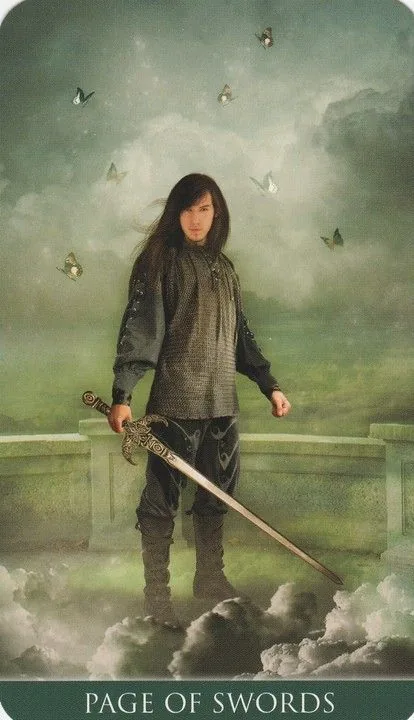 Page of Swords card from the Thelema Tarot deck