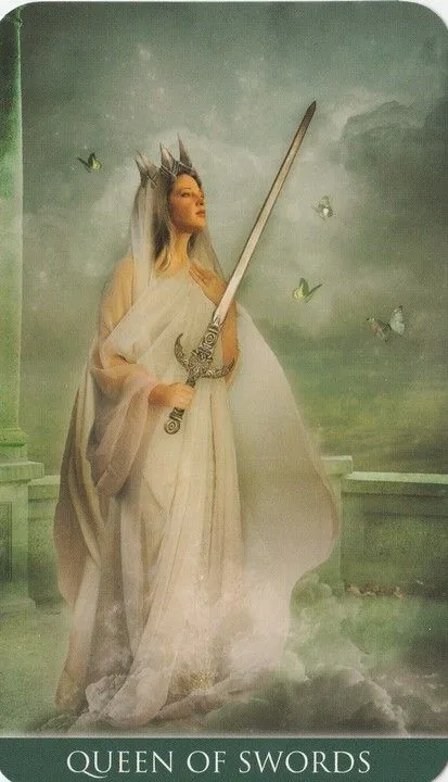 Queen of Swords card from the Thelema Tarot deck