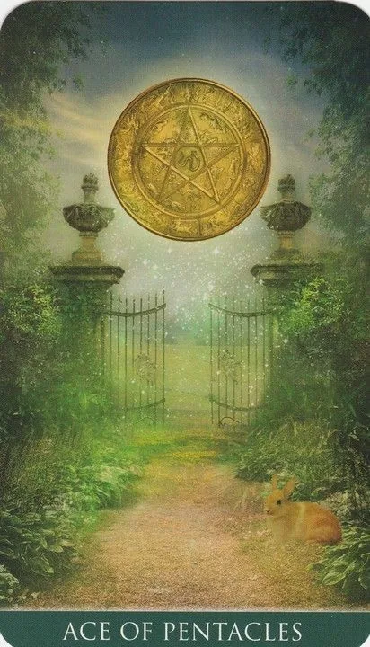 Ace of Pentacles card from the Thelema Tarot deck