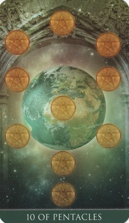 10 of Pentacles card from the Thelema Tarot deck