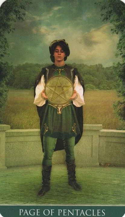 Page of Pentacles card from the Thelema Tarot deck