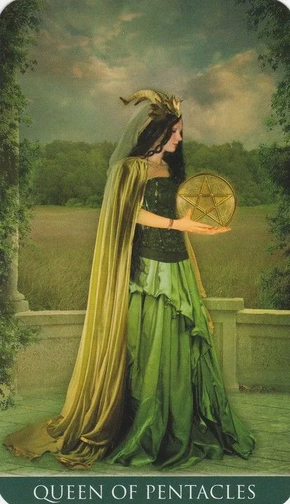 Queen of Pentacles card from the Thelema Tarot deck