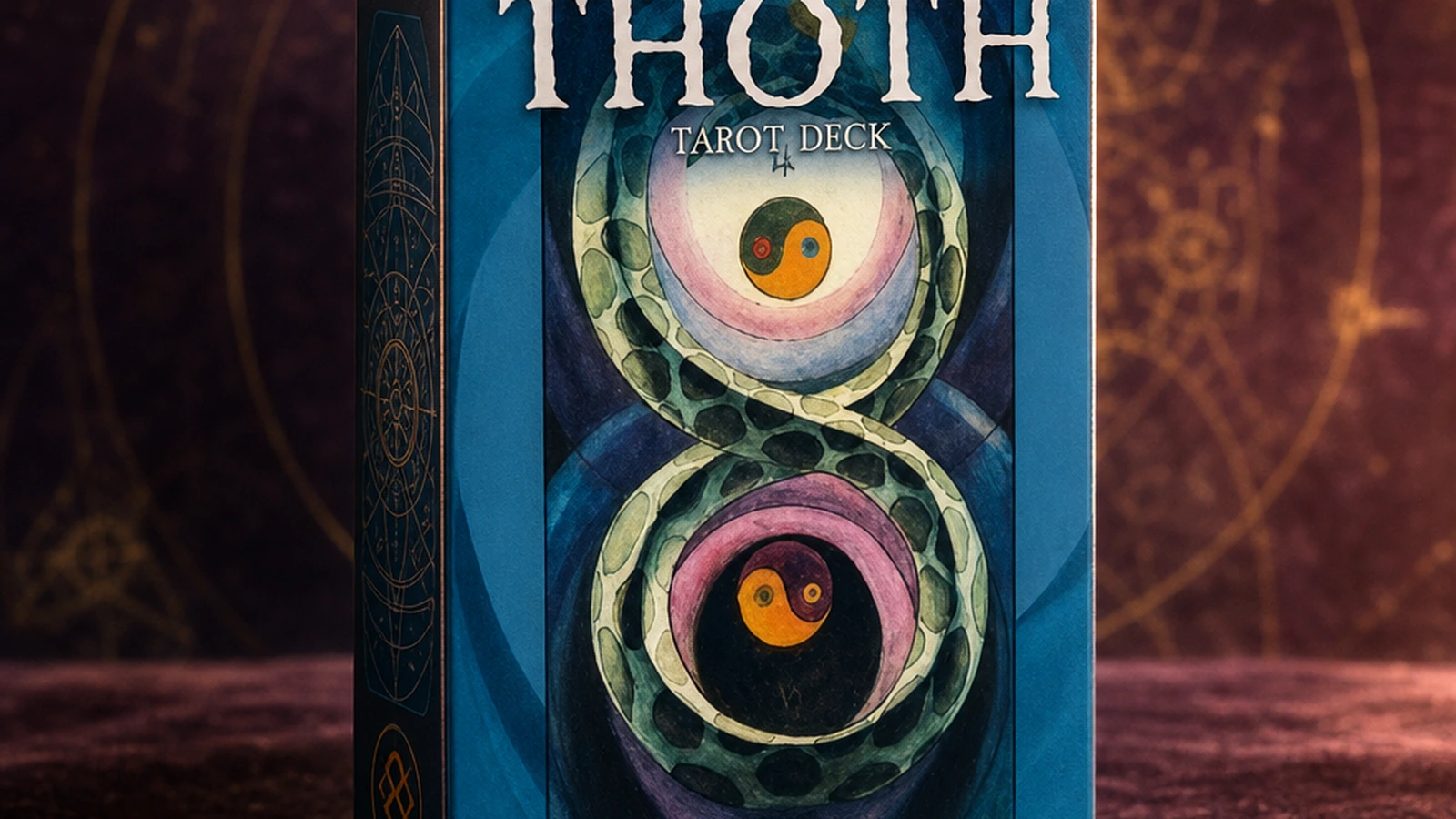 The Thoth Tarot product box lifestyle image