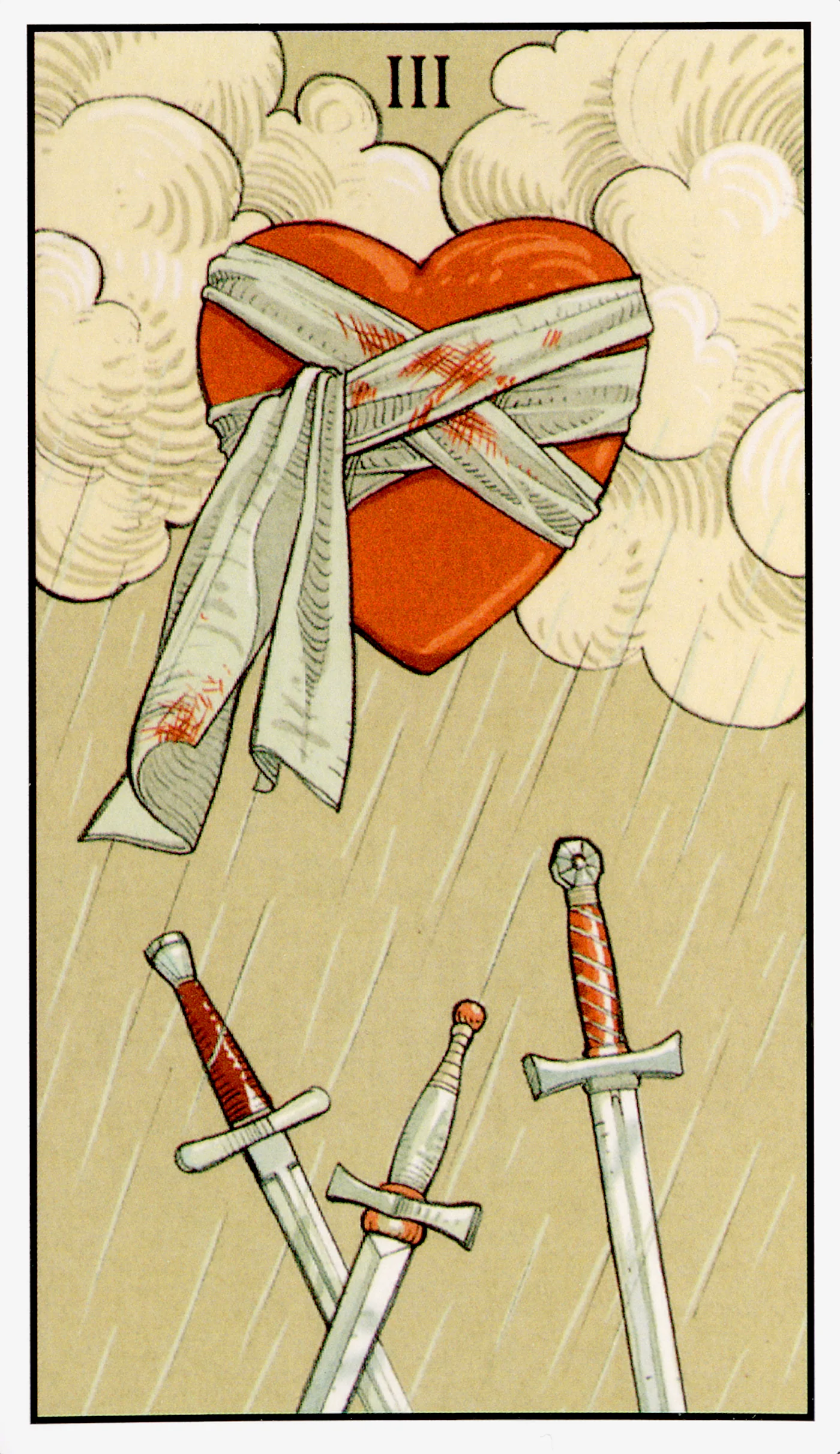 Three of Swords card from the After Tarot deck by Lo Scarabeo