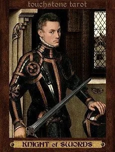 Knight of Swords card from the Touchstone Tarot deck