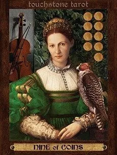 9 of Coins card from the Touchstone Tarot deck